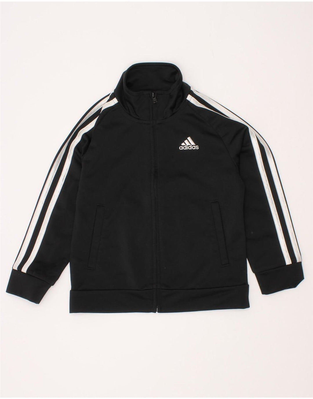 Gornja jakna od trenirke Adidas za dječake 2-3 godine, crni poliester