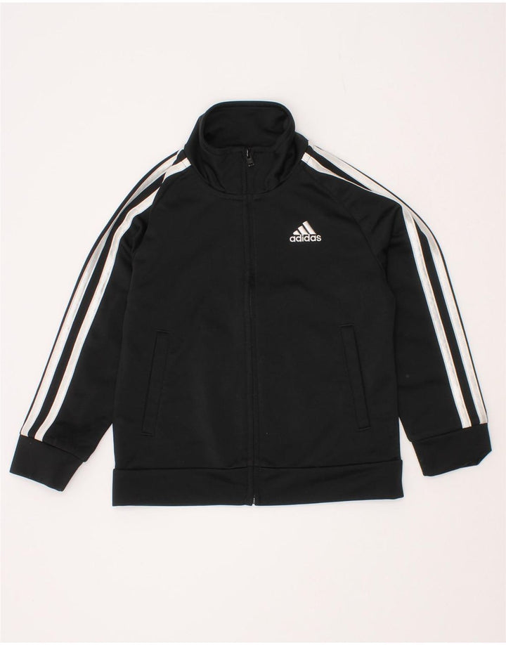 Gornja jakna od trenirke Adidas za dječake 2-3 godine, crni poliester