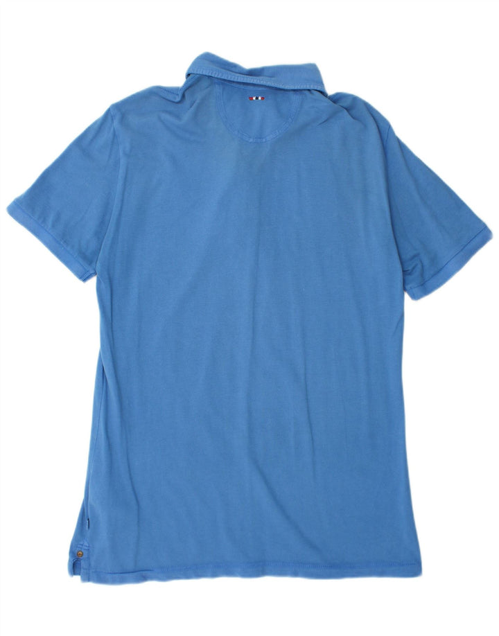 NAPAPIJRI Mens Polo Shirt Large Blue Cotton