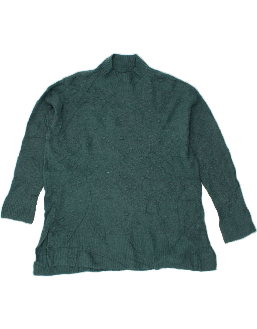 FAT FACE Womens Turtle Neck Jumper Sweater UK 14 Medium Green Acrylic Vintage Fat Face and Second-Hand Fat Face from Messina Hembry 