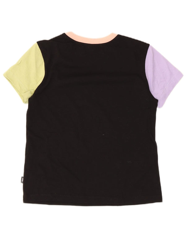 Vans Camiseta para mujer Top UK 6 XS Negro Colorblock Algodón