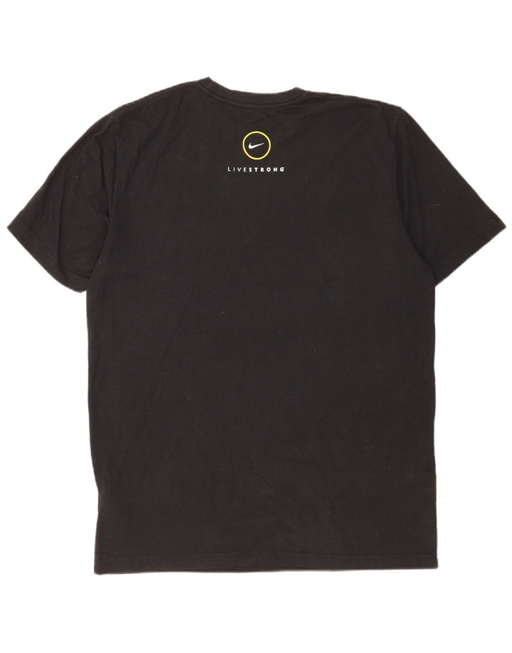 Nike Mens Dri Fit T-Shirt Top Large Black Colourblock Polyester