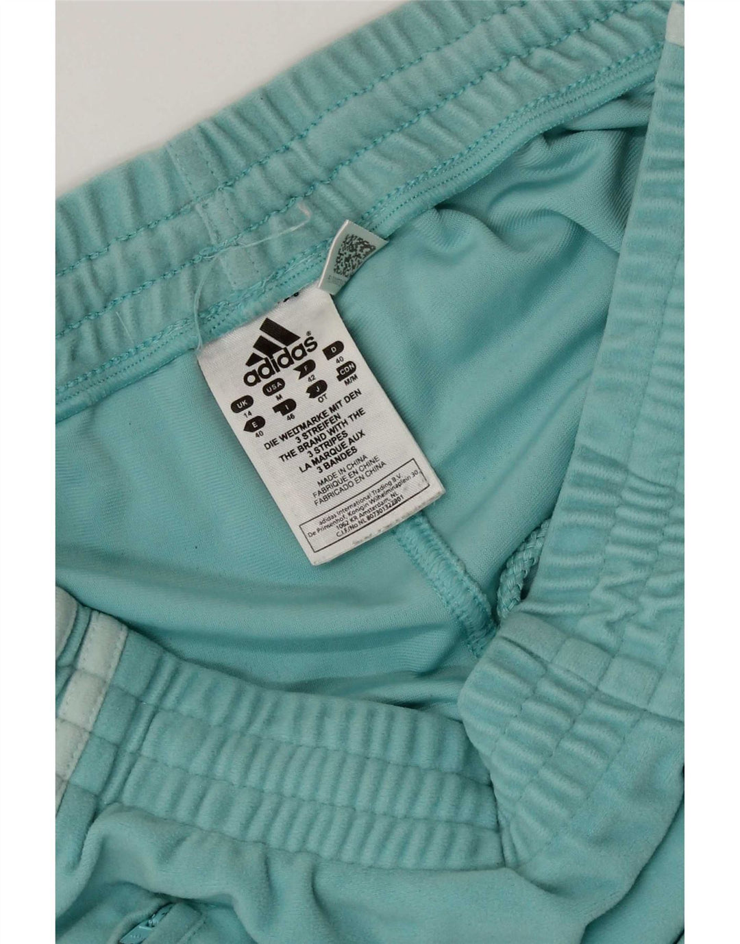 Adidas Womens Tracksuit Trousers Joggers UK 14 Medium Turquoise Polyester