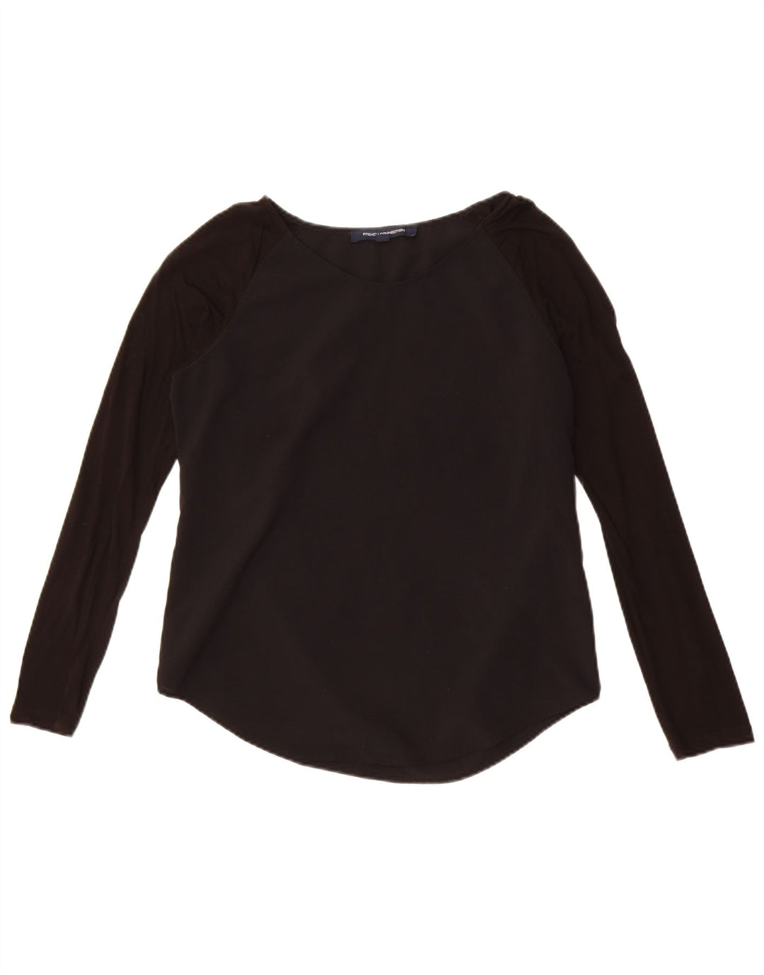 French Connection Womens Long Sleeve Blouse Top UK 10 Small Black Lyocell