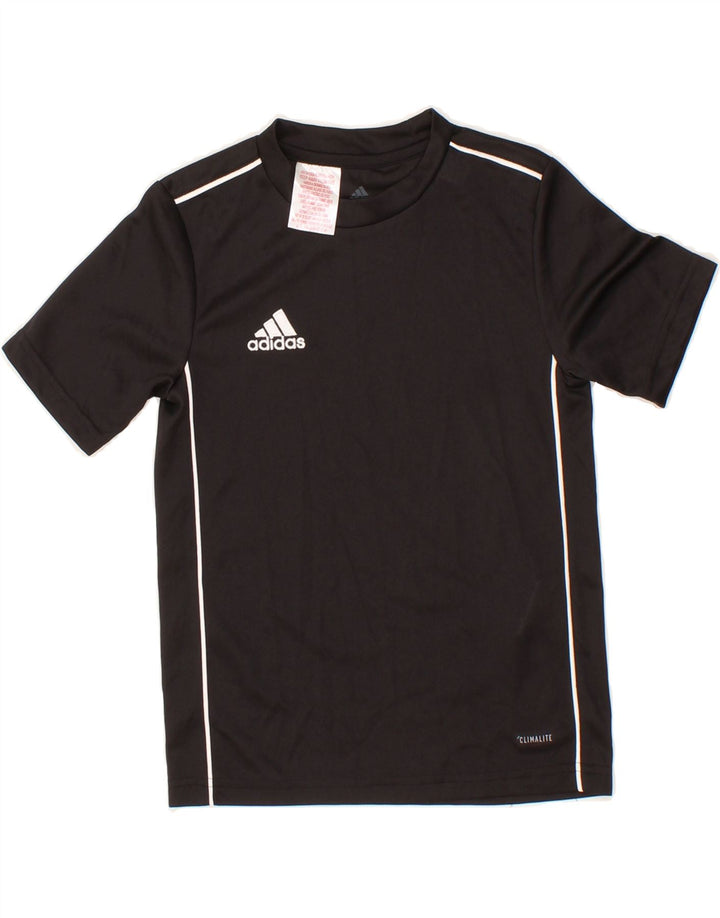 ADIDAS Boys Climalite T-Shirt Top 7-8 Years XS  Black Polyester Vintage Adidas and Second-Hand Adidas from Messina Hembry 
