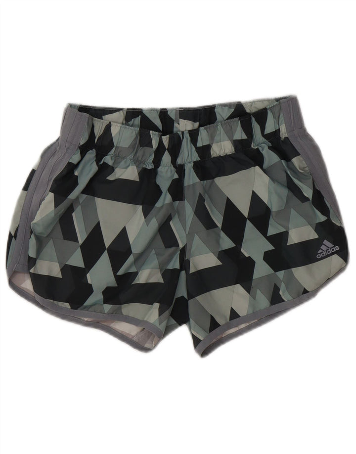 Adidas Womens Sport Shorts UK 14 Medium  Grey Geometric