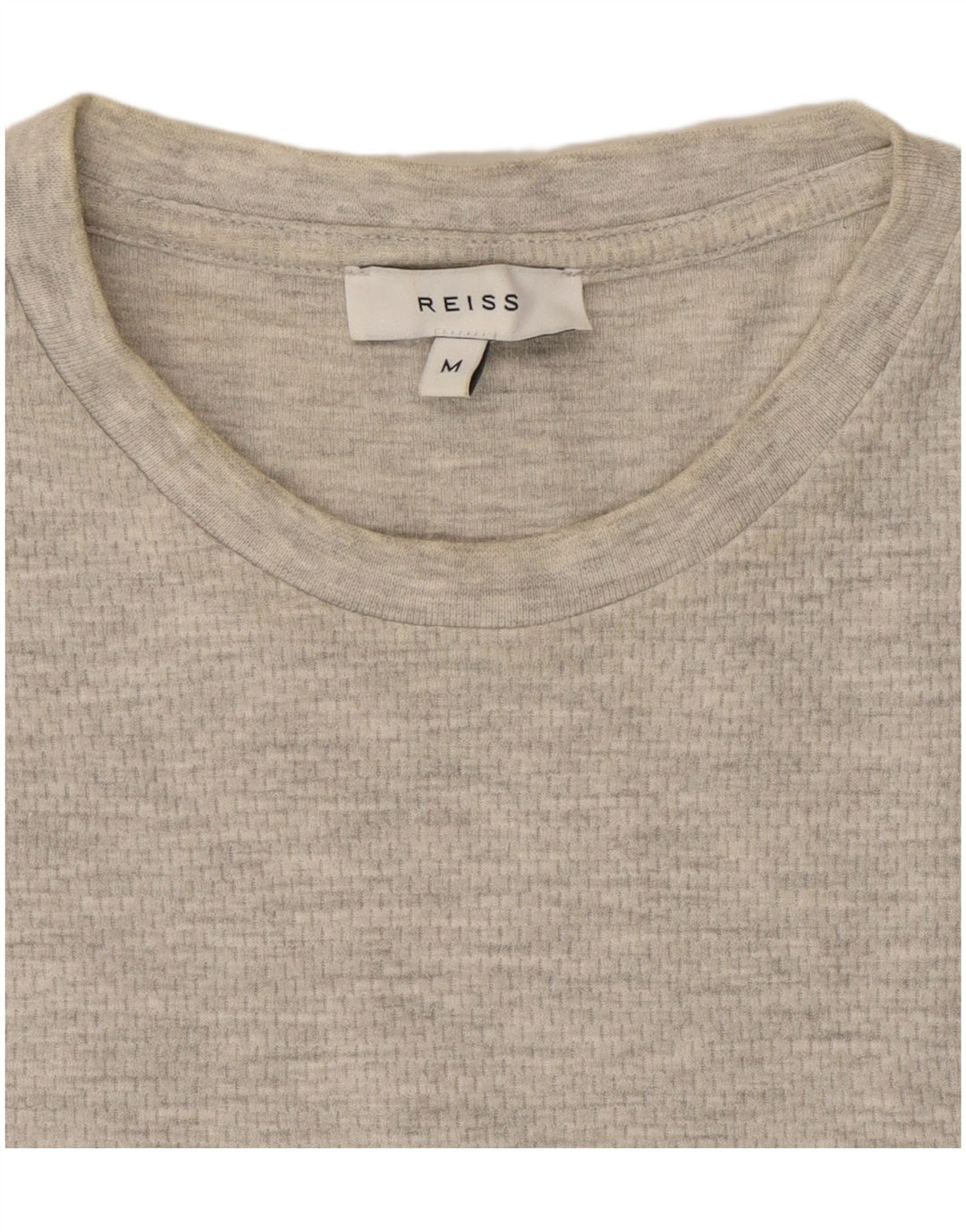 Reiss Mens T-Shirt Top Medium Grey Flecked Cotton