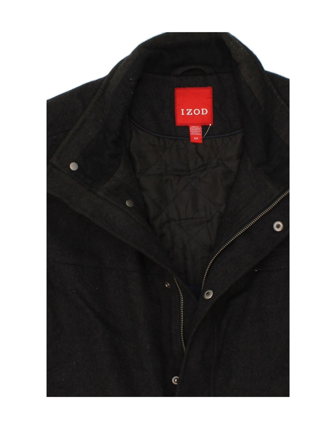 IZOD Mens Windbreaker Jacket UK 36 Small Black Wool Vintage Izod and Second-Hand Izod from Messina Hembry 