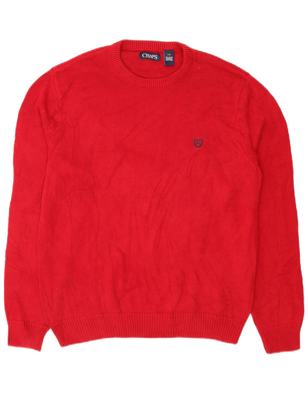 Chaps Pull à col rond pour homme en coton rouge Large