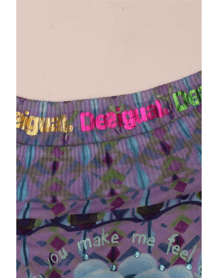 Damski top Desigual z odkrytymi ramionami UK 18, duży, wielobarwny, artystyczny