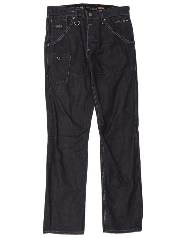 Jack & Jones Mens Cargo Straight Jeans W32 L33 Navy Blue