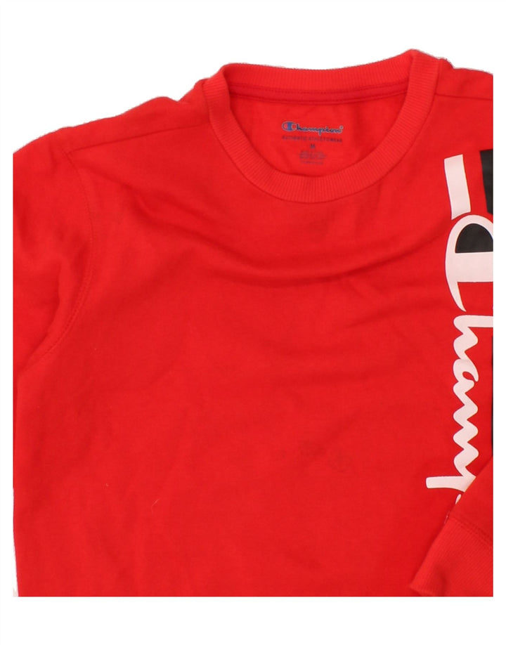 CHAMPION Womens Graphic Sweatshirt Jumper UK 12 Medium Red Cotton Vintage Champion and Second-Hand Champion from Messina Hembry 