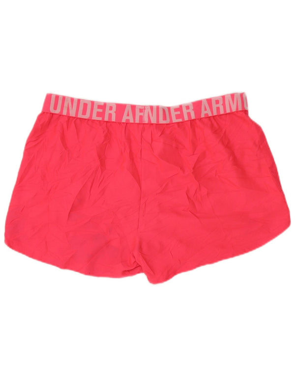 Under Armour Damen Heat Gear Graphic Sport Shorts UK 14 Large Pink
