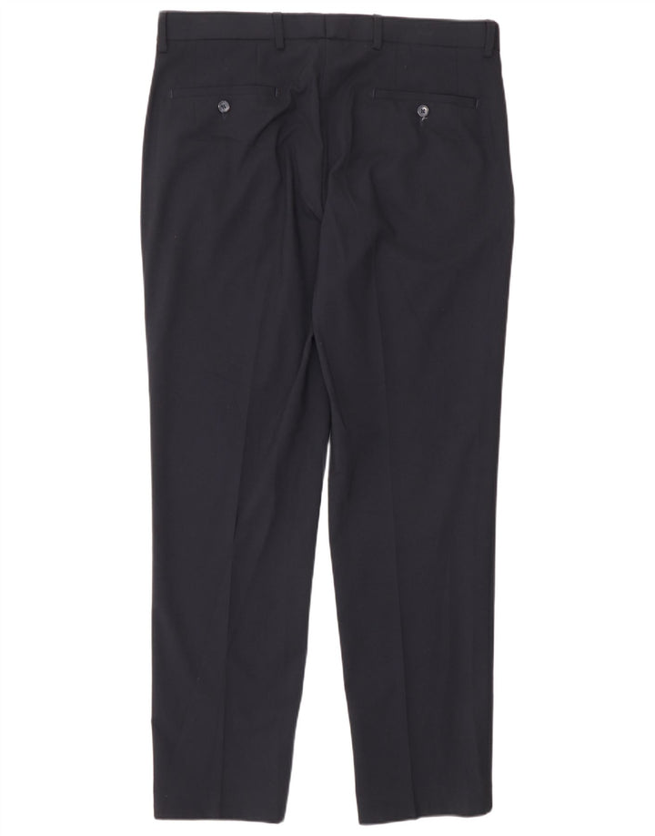 Pantaloni da abito slim su misura da uomo Marks & Spencer W36 L31 Blu Navy