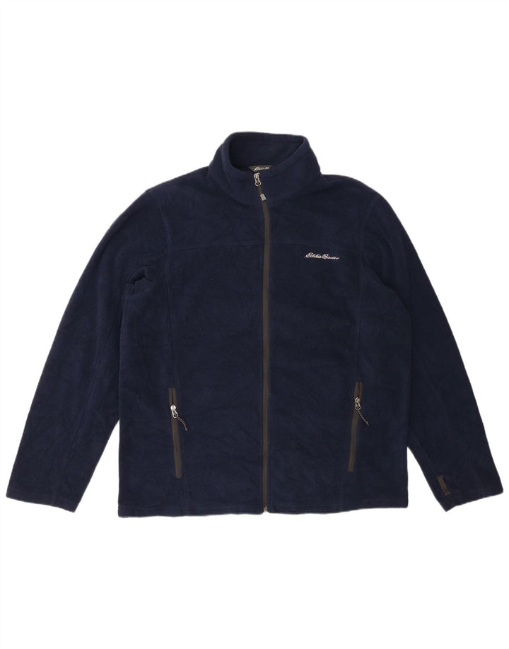 Eddie Bauer Mens Fleece Jacket UK 40 Large Navy Blue Polyester