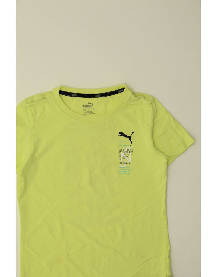 PUMA Boys Graphic T-Shirt Top 9-10 Years Green Cotton Vintage Puma and Second-Hand Puma from Messina Hembry 