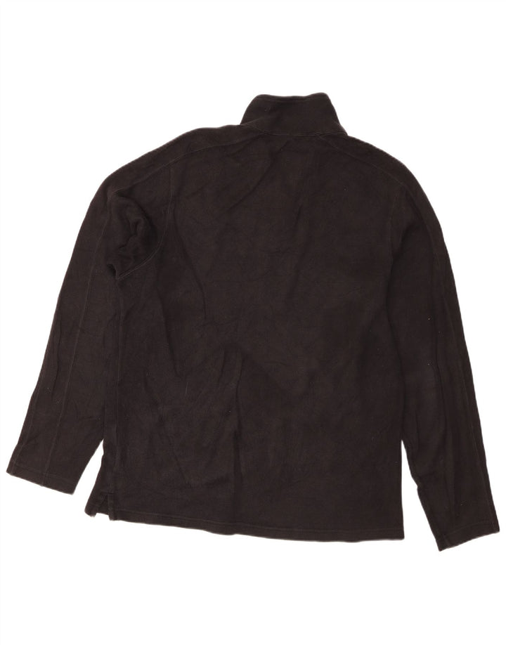 Eddie Bauer Mens Zip Neck Jumper Sweater Medium Black Cotton