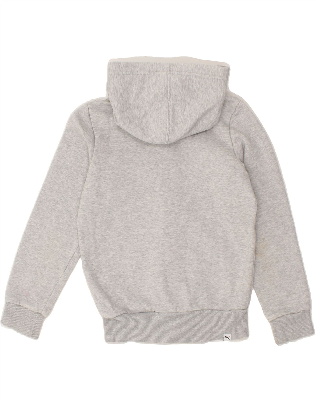 PUMA Girls Zip Hoodie Sweater 9-10 Years Grey Cotton Vintage Puma and Second-Hand Puma from Messina Hembry 