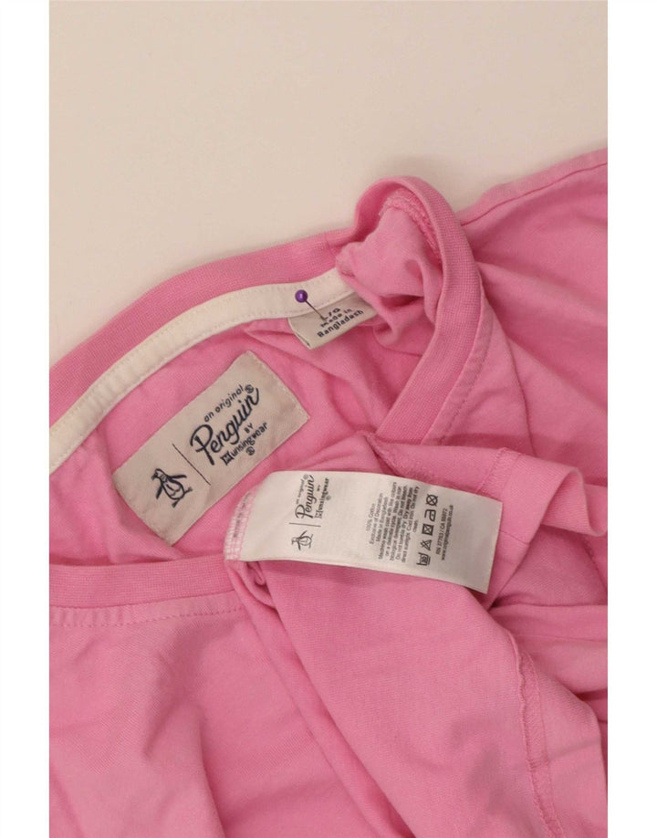 T-shirt da uomo Penguin Top grande in cotone rosa