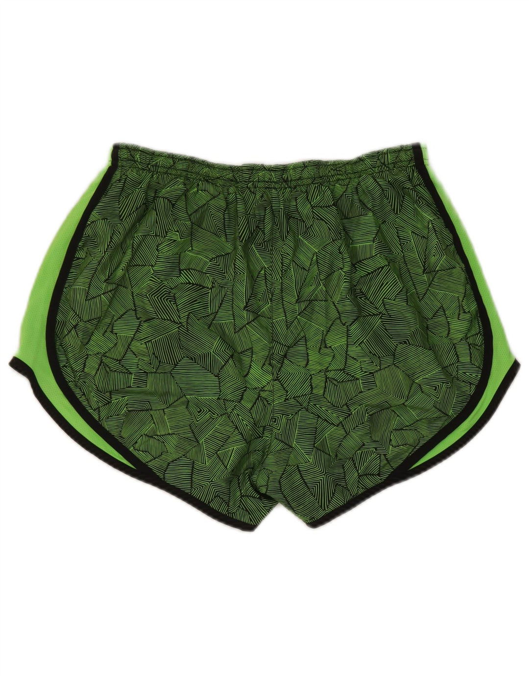 Nike Damen Dri Fit Sport Shorts UK 14 Mittelgrünes geometrisches Polyester