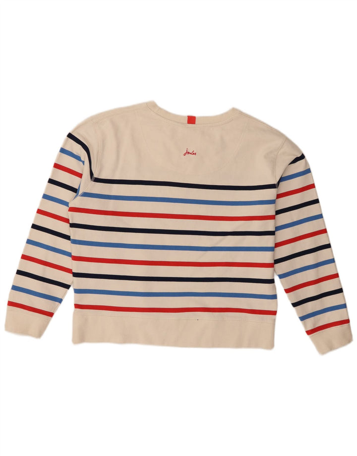 Joules Womens Oversized Sweatshirt Jumper UK 10 Small Off White Striped