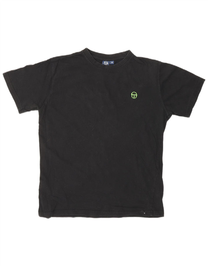 SERGIO TACCHINI Womens T-Shirt Top UK 14 Medium Black Cotton