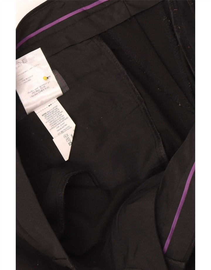 Marks & Spencer Mens Straight Suit Trousers W32 L31 Black Polyester
