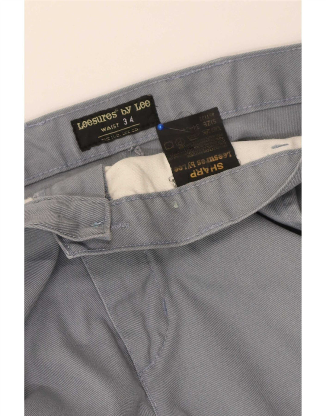 Lee Mens Sharp Fit Straight Chino Trousers W34 L34 Grey Cotton