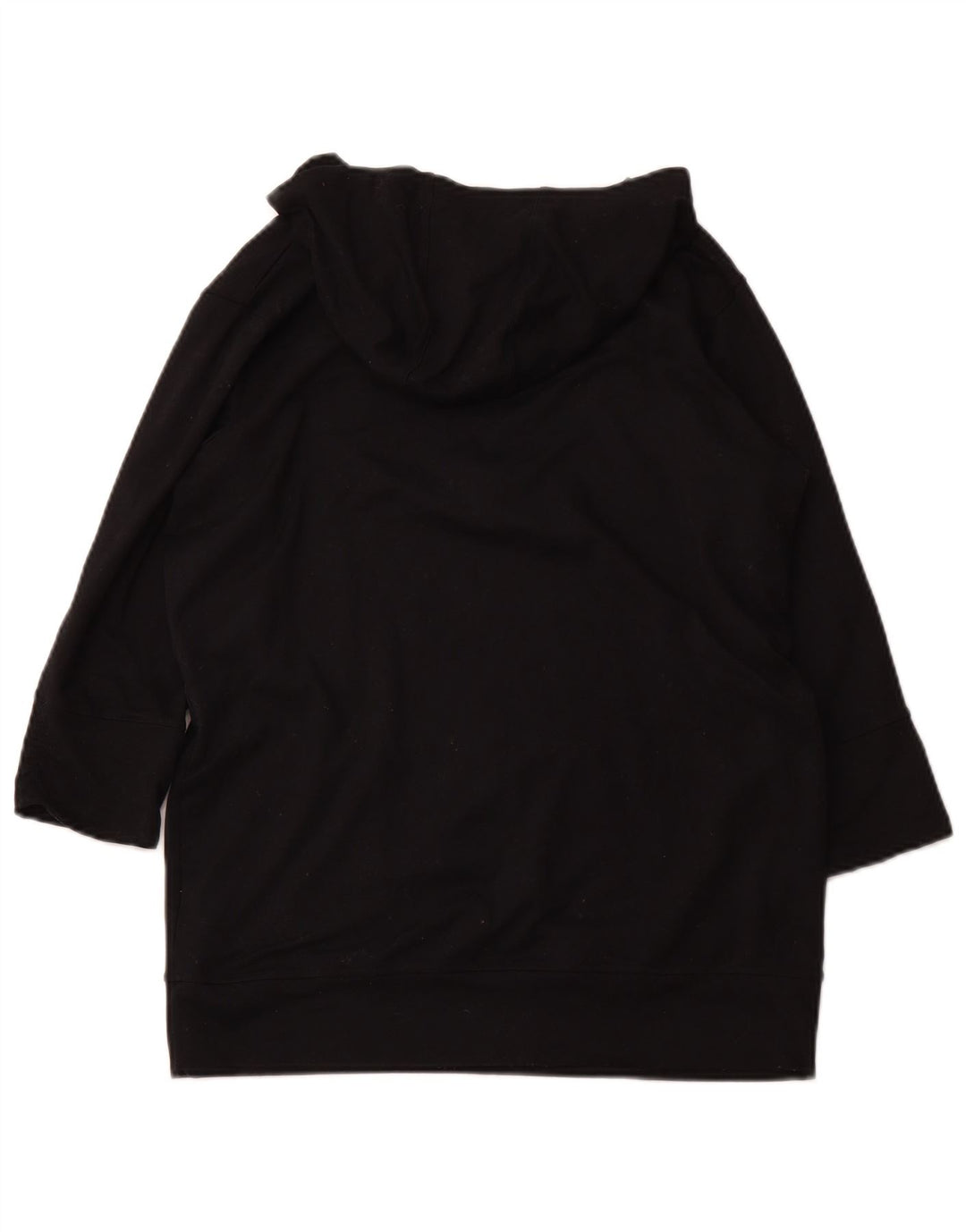 UNDER ARMOUR Womens 3/4 Sleeve Hoodie Jumper UK 14 Medium Black Polyester
