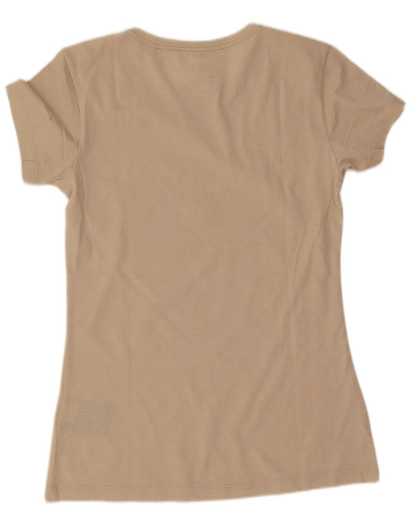 T-shirt grafica da donna Jack Wolfskin Top UK 6 XS cotone beige