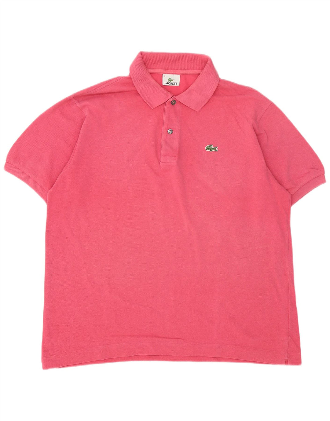 Lacoste Mens Polo Shirt Size 5 Large Pink Cotton