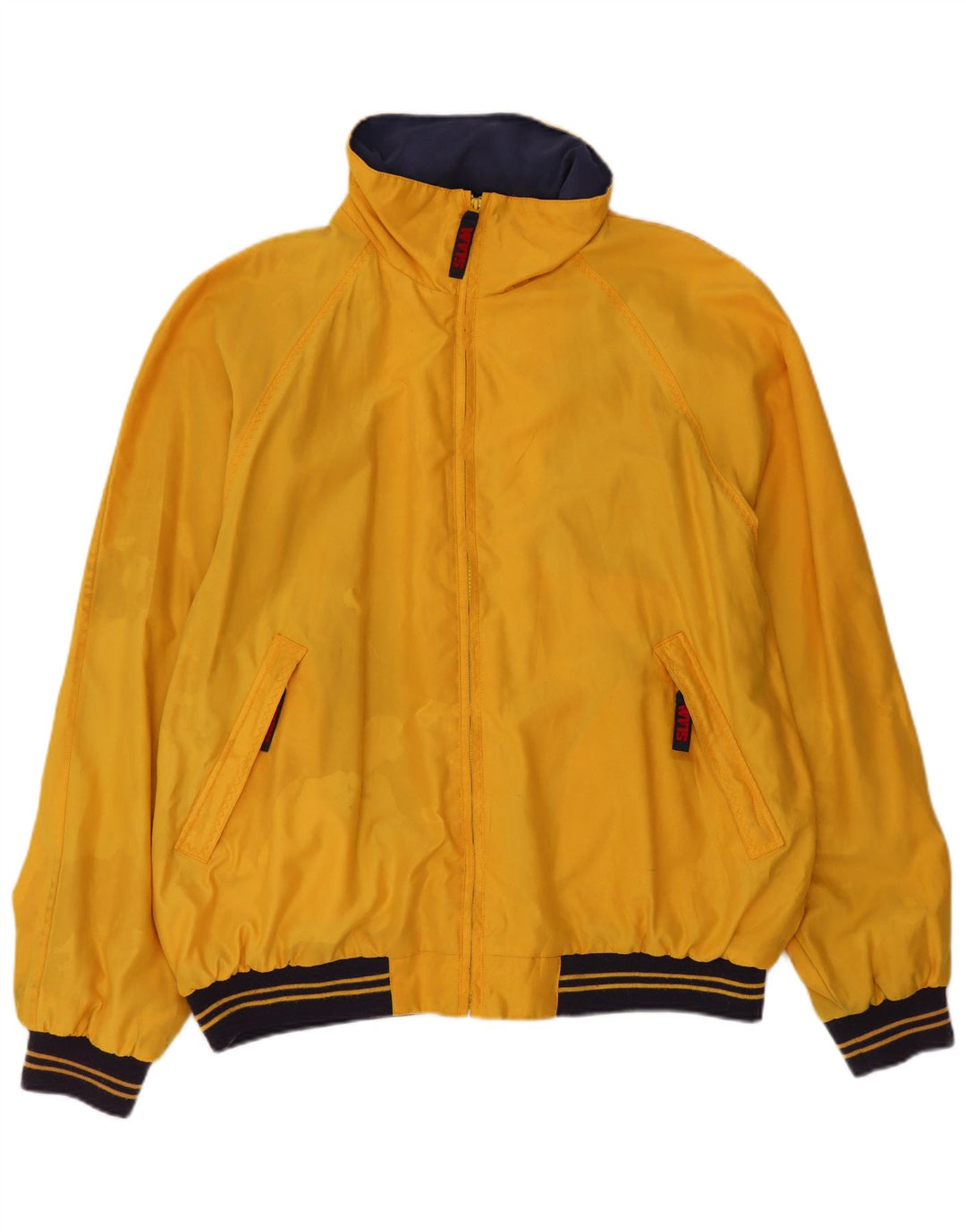 Slam Mens Hooded Bomber Jacket UK 44 2XL Yellow Colourblock Polyester