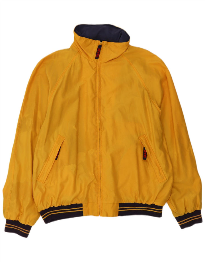 Slam Mens Hooded Bomber Jacket UK 44 2XL Yellow Colourblock Polyester