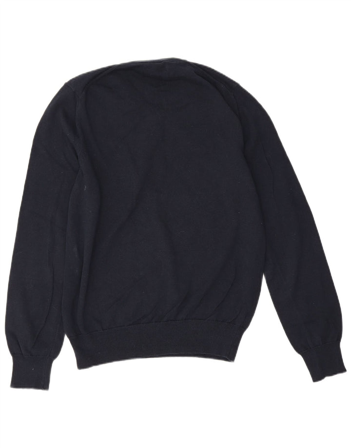 Marks & Spencer Mens V-Neck Jumper Sweater Medium Navy Blue Cotton