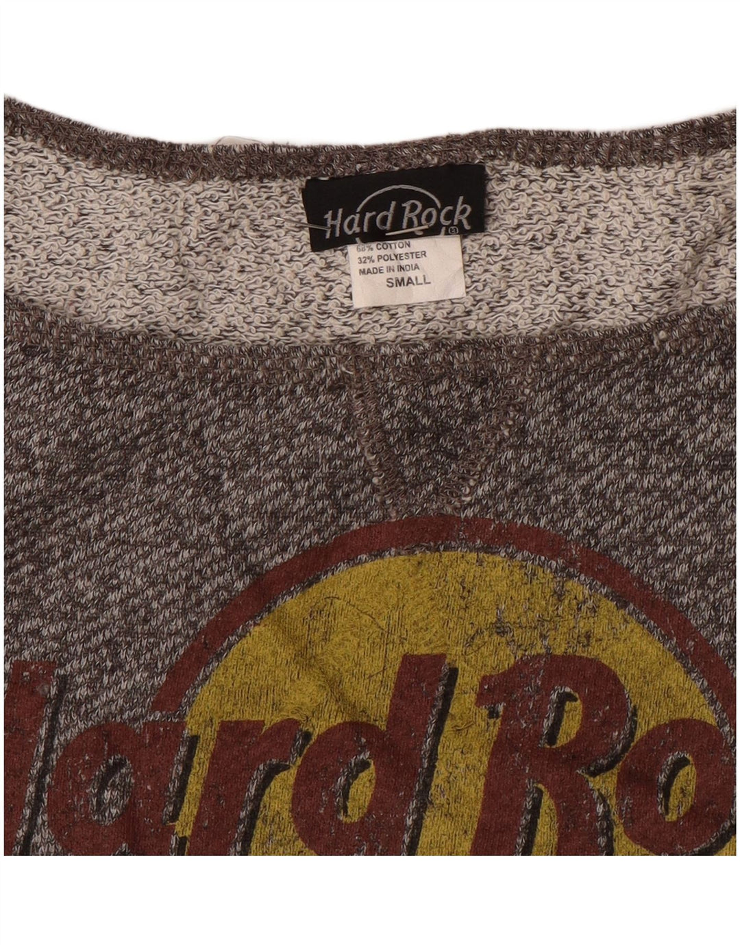 Hard Rock Cafe Womens Off Shoulder Sweatshirt Jumper UK 10 Small Grey