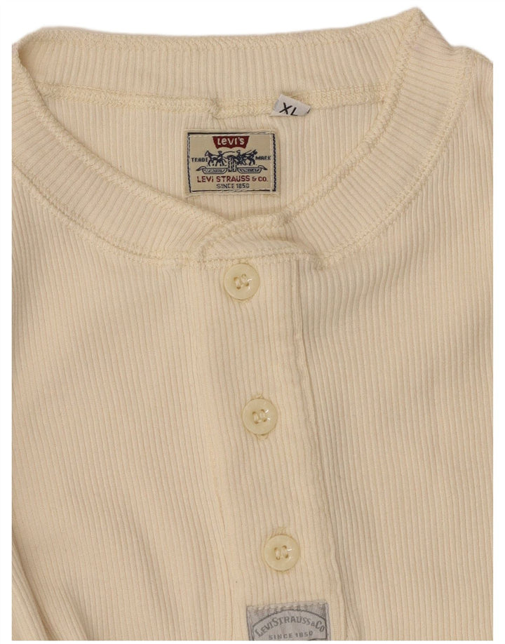 LEVI'S Womens T-Shirt Top UK 18 XL Off White