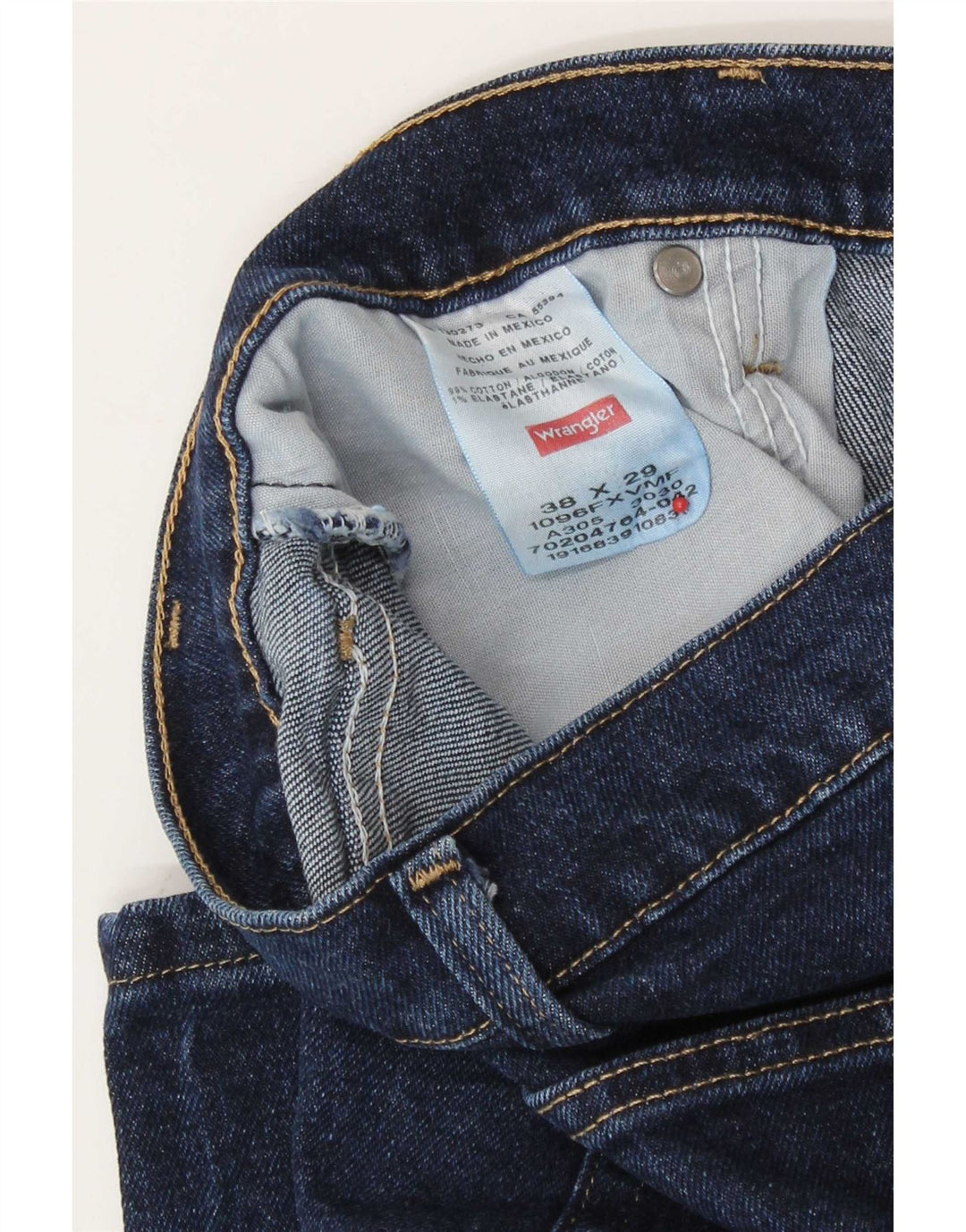 Wrangler Mens Straight Jeans W38 L29 Navy Blue Cotton