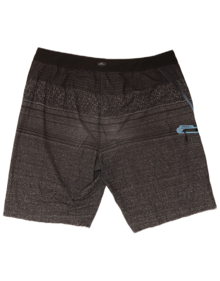 O'Neill Mens Swimming Shorts Large  Grey Striped Viscose