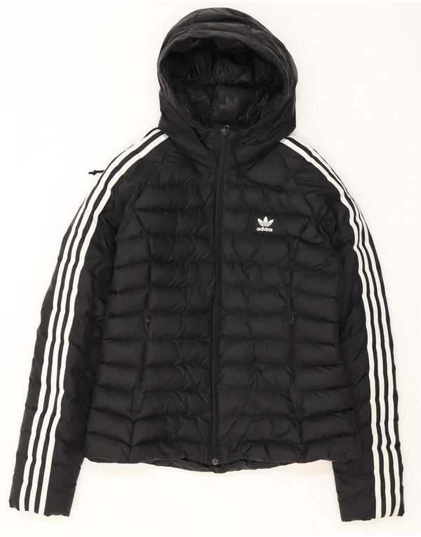 Adidas Polstret hættejakke til kvinder UK 14 Medium Sort Polyester