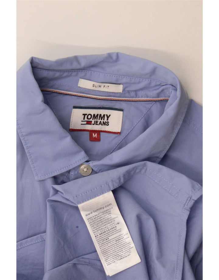 Tommy Hilfiger Mens Slim Fit Shirt Medium Blue Cotton