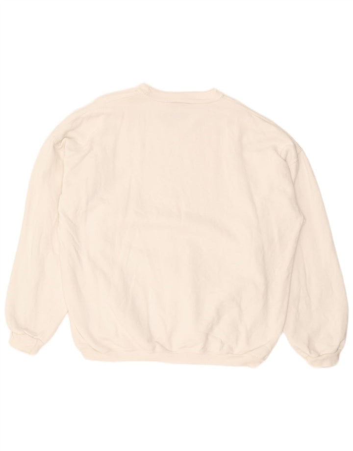 RIFLE Mens Sweatshirt Jumper Large White Cotton