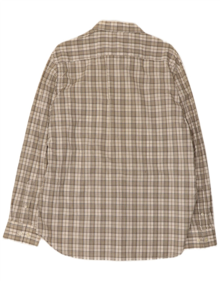 French Connection Mens Shirt Large Beige Check Cotton