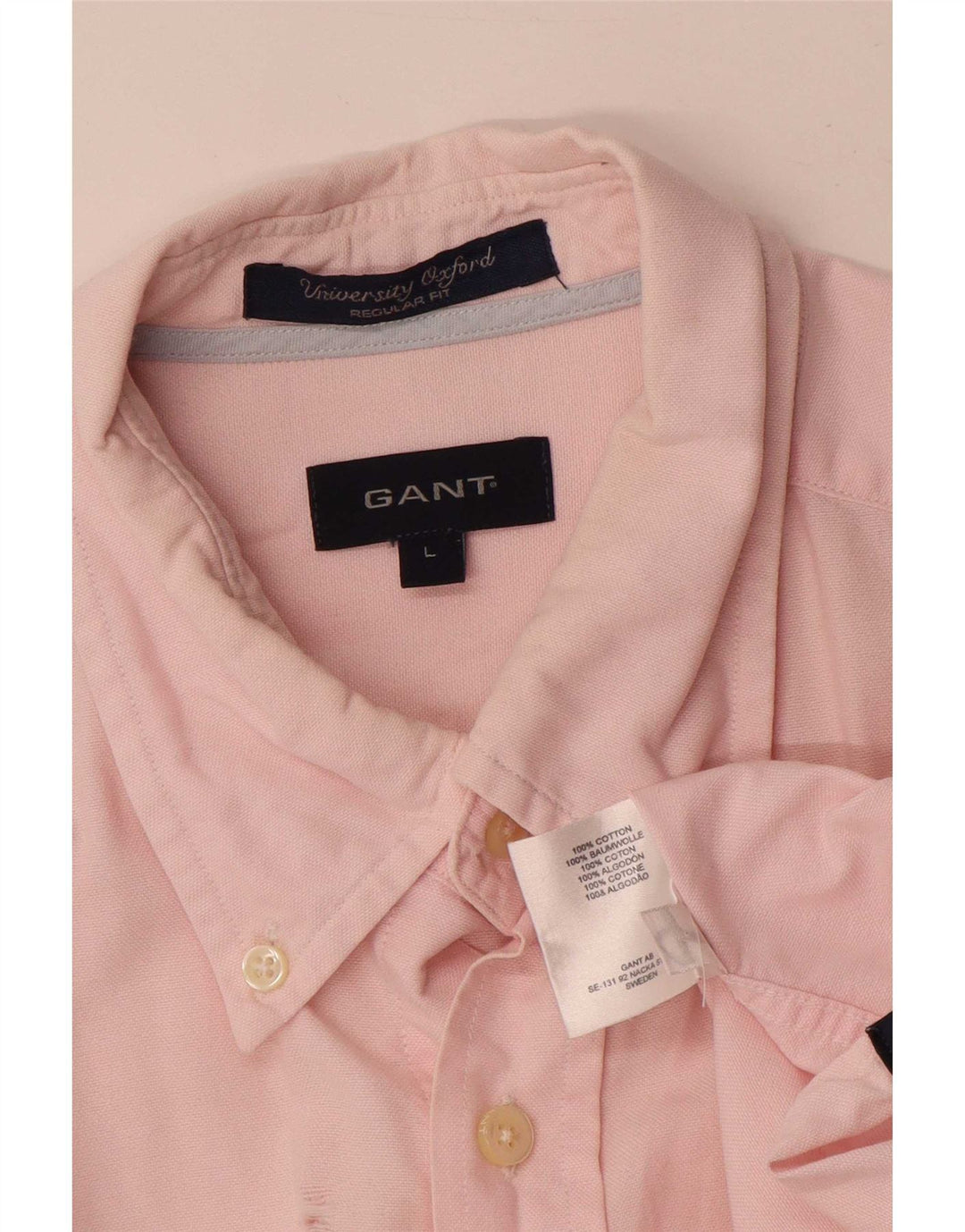 Gant Chemise Regular Fit Homme Rose Large Coton