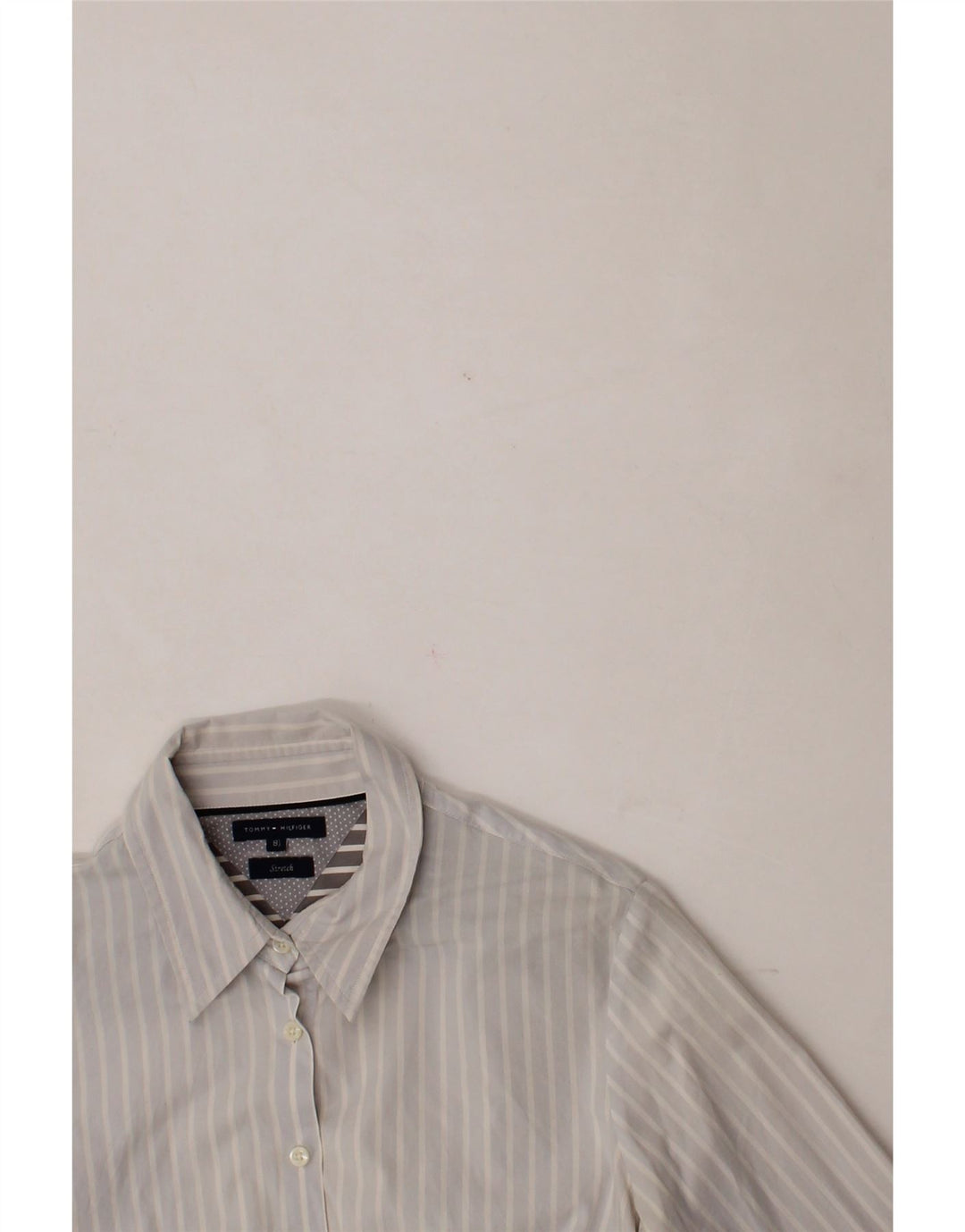 TOMMY HILFIGER Womens Shirt US 8 Medium Blue Striped Cotton Classic Vintage Tommy Hilfiger and Second-Hand Tommy Hilfiger from Messina Hembry 