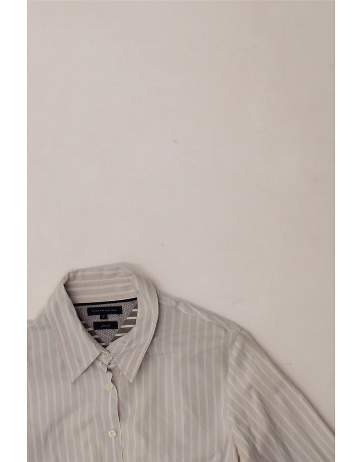 TOMMY HILFIGER Womens Shirt US 8 Medium Blue Striped Cotton Classic Vintage Tommy Hilfiger and Second-Hand Tommy Hilfiger from Messina Hembry 