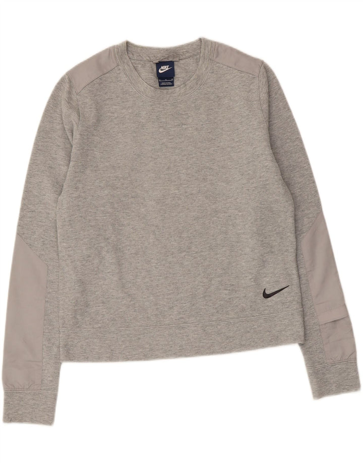 Nike Dame Sweatshirt Jumper UK 14 Medium Grey Bomuld