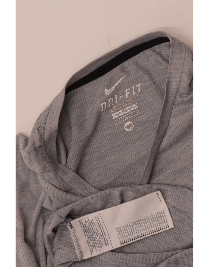 Męski T-shirt Nike Dri Fit Top, średni szary, poliester w prążki