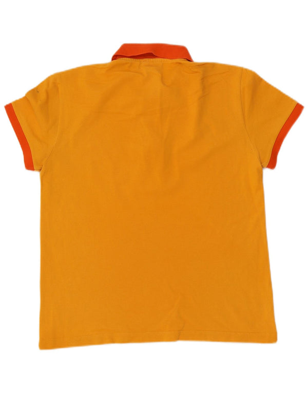 Lacoste Mens Rugby Polo Shirt Size 4 Medium Yellow Cotton