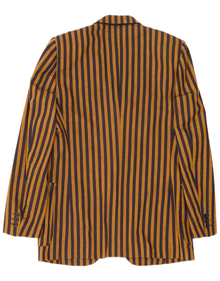 Mabro Mens 2 Button Blazer Jacket UK 38 Medium Brown Pinstripe Cotton