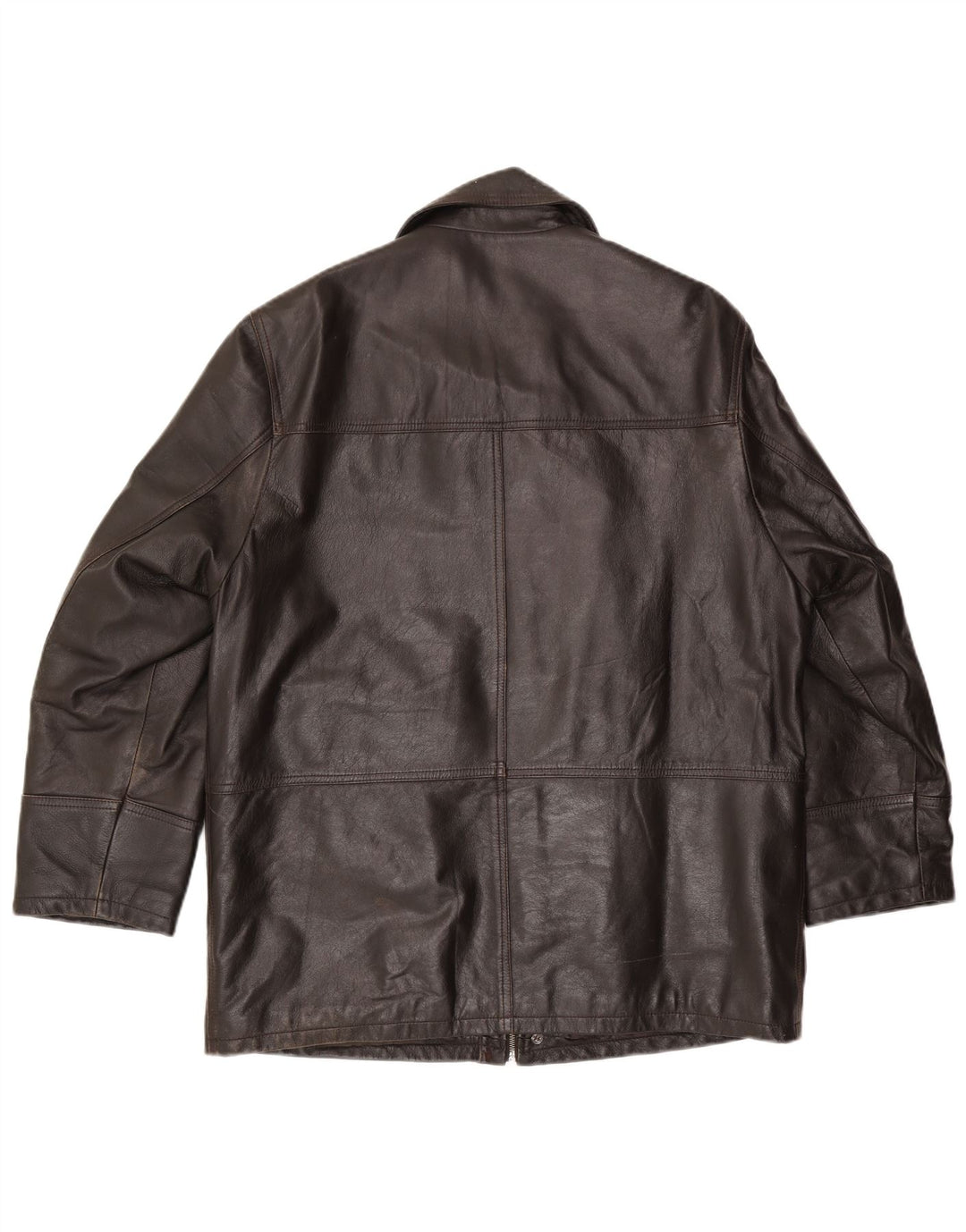 Lavorazione Artigianale Mens Leather Jacket IT 48 Medium Brown Leather